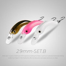 낚시 미끼 BEARKING 3 개 세트 당 29mm 42mm 루어 송어 미니 크랭크 베이트 Wobbler 태클 미노 인공 하드, 29mm-Col.B