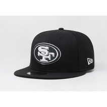 New Era 9Fifty 남성용 캡 NFL San Francisco 49ers 기본 블랙 화이트 스냅백 모자 Basic Snapback