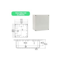 정션박스 중간스위치 케이블커넥터 배관연결 Economy F 시리즈 DIY 야외 모니터링 전원 상자 전기 인클로저 케이스 ABS 플라스틱 방수 밀봉 접합 와이어, 192X188X100mm(LxWxH)