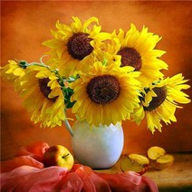 해바라기 액자 돈들어오는 그림 두꺼비집가리개 다이아몬드 다이아몬드 모자이크 전체 광장 꽃 사진의 모조 다이아몬드 자수 아트 장식, 2725, 사각 드릴 20x20