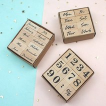 빈티지 필기체 12개월 일주일 숫자 스탬프