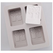 사각나무 4구 실리콘 몰드 비누만들기 석고몰드 수제비누 DIY