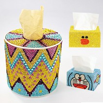 보석십자수 휴지통 각티슈 DIY 만들기세트 비즈십자수, 선택2.원형휴지케이스-멍멍이