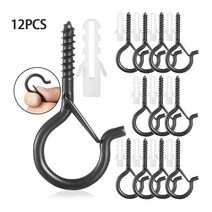 12/24/36PCS Q-Hanger 헤비 듀티 스크류 후크 공장 및 크리스마스 야외 문자열 조명 후크에 대 한 안전 버클과 천장 후크, 01