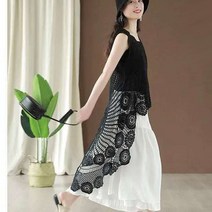 플라워 레이스 크로쉐 뜨개 조끼 베스트