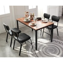 모던 식당 급식실 4인 테이블 120cm 의자 세트 (3색) 다인용 고급 24평 프렌치 거실, 우드슬랩