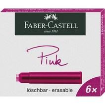 Faber Castell (2팩) 파버 카스텔 잉크 카트리지 185507 Standard Ink Cartridges, 2팩, 핑크(6개입)