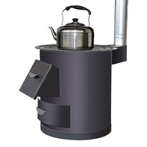 가정용장작난로 농촌 가열로 실내 에너지 절약 휴대용 안뜰, 35cm 새 블랙 배럴 + 40cm 파이프 피팅