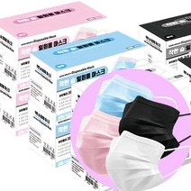 착한숨 일회용 국산 덴탈 마스크 3겹 MB필터 소형 200매, ALL블랙(OPP포장) 200매