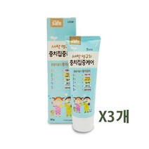 UNIQ&MALL 라이온 키즈앤 세이프 새싹영구치 충치집중치약 60g 어린이 키즈 치약, 3개