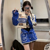 모델 김별 손나은 뉴욕 배색 추천 여성 레이서 레이싱 자켓 나들이 윈드 카레이서 레더