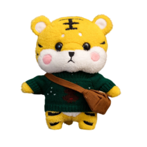 PKTOYS 귀여운 행운 건강 동물 봉제 인형 재물 장식 호랑이 인형 쿠션 생일 크리스마스 선물, 녹색 사슴 스웨터 배낭, 30cm