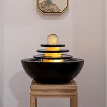 실내용 인테리어 분수대 가정용 업소용 분수 미니분수 실내분수대 실내용 인테리어 분수대 가정용 업소용 분수 미니분수 실내분수대, 부는 롤링_흑지름 50*높이 35cm