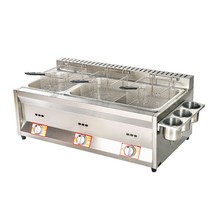 가정용튀김기 가마솥튀김기 핫도그 치킨 기름 돈까스 냄비 2구 온도조절, A. 2구 - 삶은국수+오뎅