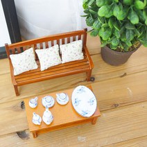 장식장 미니어처 소품 벤치 테이블 찻잔세트 집들이선물 소품인형 개업선물