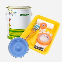 삼화페인트 아이생각 친환경 수성내부프로 4L + 도구세트, 와일드블루