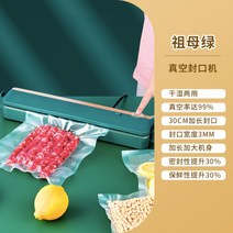 진공포장기 생선 육류 과일 슬라이스 음식 식품 실링기 압축 기계 휴대용 가정용, 더블 모터-에메랄드- 50개 25X30