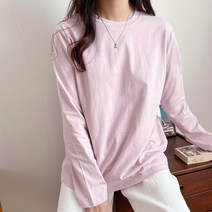 커밍투유 여성 봄 데일리 면 스판 긴팔티