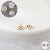 비즈아이 [7359-03]메탈팬던트(꽃수술도트선/부착형) 6mm (골드) [1개], 1개
