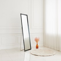 뷰티풀 대형 옷가게 매장용 미용실 카페 와이드 예쁜 인테리어 스탠드 벽걸이 전신거울, 01.뷰티풀 400형 슬림 전신거울-거치형-블랙