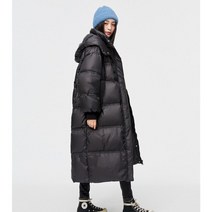 오버핏 다운 후드 오리털 롱 패딩 코트 점퍼