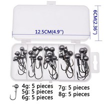 낚시바늘 낚시용품 JYJ a box 3.5g 5g 6g 7g 8g 지그 헤드 후크 낚시 미끼 루어 박스 세트 소프트 웜 그