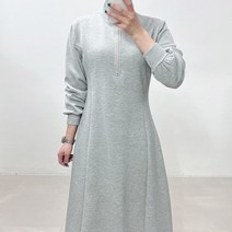 하이넥 반집업 날씬 허리핏 기모 플레어 롱 원피스 겨울 빅사이즈 임산부