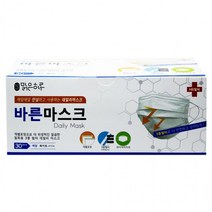 PLA804902맑은하루 성인용 일회용 바른 마스크-화이트 30매, 1, 단품