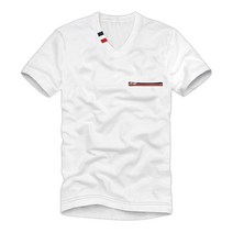 매드문 지퍼포인트 브이넥 반팔티셔츠