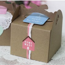이홈베이킹 선물용 돌떡 리본상자, 크라프트, 1개입