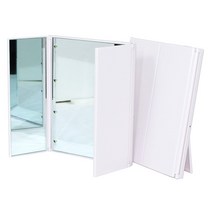 [맑음] 8LED 3단 거울 휴대용 탁상용 겸용, 흰색