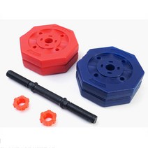 8각 컬러 아령덤벨(11kg), 블루, 2.5kg*4개/아령봉1개