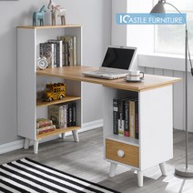 아이캐슬 뮤즈 586책장 서랍 컴퓨터책상, 아카시아