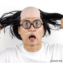 피플스파티 대머리 마빡이가발, 블랙