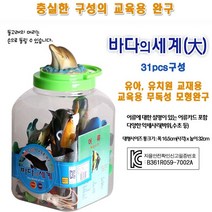 교육용 무독성 소품포함31pcs 바다의세계(대)/상어/고래/펭귄/거북이/어류모형/가재/물개