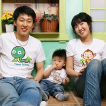 해피앤티 12지신 반팔라운드 가족티 패밀리룩