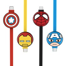 마블 안드로이드 캐릭터 USB 5핀 충전케이블, TEM-D5-100, 캡틴아메리카, 1m, 1개