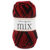 믹스 뜨개실 4볼 세트, 믹스-4볼 #8027 빨강+검정 100% 소프트 아크릴 뜨개실