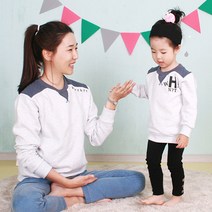 코코바닐라 맨투맨 와이낫 긴팔 가족 티셔츠
