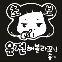 센스만점 자동차스티커 모음 (주유구 스티커 포함), 023_초보운전해볼라꼬(화이트), 1개