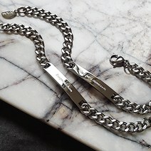 디바테일 [각인팔찌]Lettering Thick Chain Bracelet 패션 팔찌