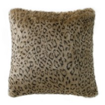 레오파드 fur 쿠션, 브라운