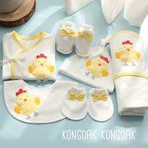 유기농 꼬꼬 캐릭터(백아이보리) 배냇저고리 만들기 6종 세트 + 사은품(실 바늘), 50p