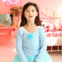 국산 유아발레 브로치 발레티워머(스카이블루) 발레티셔츠