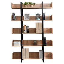 티에스퍼니처 TS15 5단가림막 철재책장 수납선반 책장, 화이트프레임/차콜