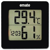 emate emate(LED) 디지털 온습도계, 블랙, 1개