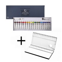 신학기 화방용품 B, 1세트, 신한 20색 12ml 전문가용 수채물감+흥일 430 전문가용 팔레트 30칸, 20색, 12ml