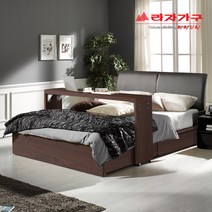 라자가구 아이크 3단조절 LED 가죽 평상형 서랍형침대_SS_Q, 06.NEW다용도베드테이블D/Q, 내추럴