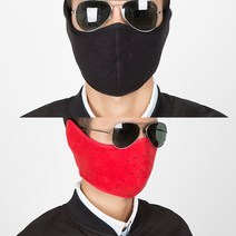 큐에스 기모 방한 겨울마스크, 블랙