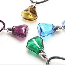 허브스프레이 아로마목걸이 크리스탈 금속 목각 아로마오일사용, 금속큐빅, 실버